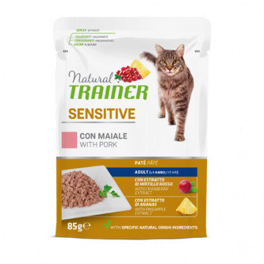 Natural Trainer Cat Sensitive con Maiale Patè 85g Natural Trainer Cat Sensitive con Maiale Patè 85g